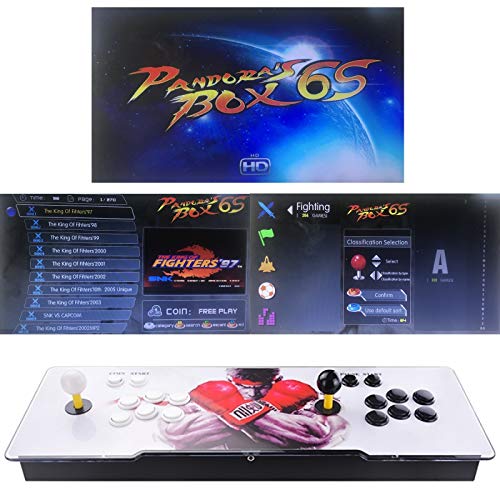 TAPDRA Máquina de vídeo clásica, 2 jugadores Pandora Box 6S Home Arcade Consola 2700 Juegos Todo en 1, Doble Stick TAPDRA Máquina de vídeo clásica, 2 jugadores Pandora Box 6S Home Arcade Consola 2700 Juegos Todo en 1, Doble Stick