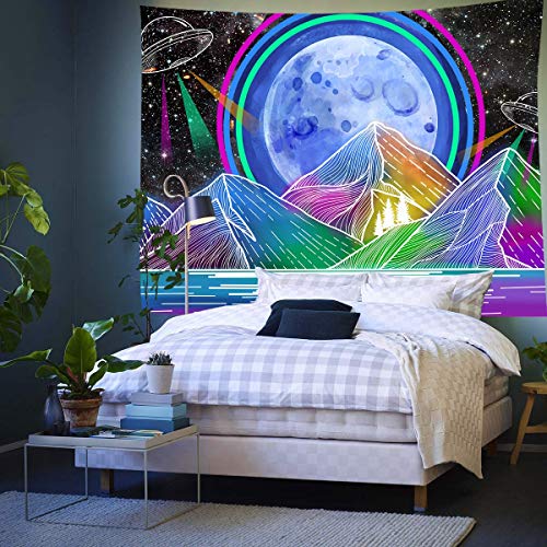 Tapiz Decoración Tapiz De Mandala para Colgar En La Pared, Tapiz De Pared Celestial, Alfombras De Pared Hippie, Decoración De Dormitorio, Tapiz Psicodélico, 203,2X152,4 Cm 2Tg Entrega Rápida Gratuita