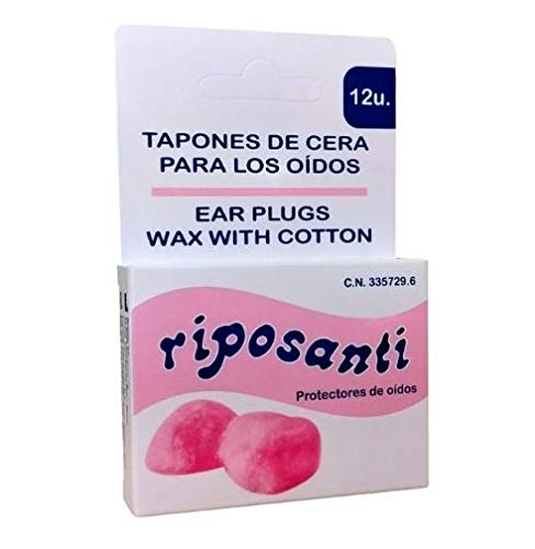 Tapones de cera para oídos, tapones auditivos Riposanti. Estuche 12u Tapones de cera para oídos, tapones auditivos Riposanti. Estuche 12u