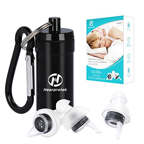 Tapones para los oídos para dormir, Hearprotek Protección Auditiva Tapones que evitan el ruido de los ronquidos y otros sonidos fuertes para Reducción de Ruido Trabajo Viajar (Negro) Tapones para los oídos para dormir, Hearprotek Protección Auditiva Tapones que evitan el ruido de los ronquidos y otros sonidos fuertes para Reducción de Ruido Trabajo Viajar (Negro)