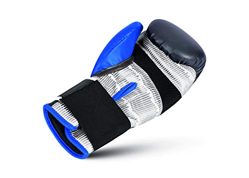 Tapout Guantes de Boxeo atómicos de Piel Dura para niños y Adultos, tamaños 4 oz - 16 oz ** envolturas para Manos Gratis ** … (Gris/Azul, 6 oz) Tapout Guantes de Boxeo atómicos de Piel Dura para niños y Adultos, tamaños 4 oz - 16 oz ** envolturas para Manos Gratis ** … (Gris/Azul, 6 oz)