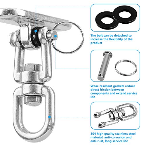 Tarea Pesada Ganchos de Techo, Ganchos de Suspensión Acero Inoxidable Rotación de 360 ° de con 4 Tornillos para Trapecio Yoga Porche Hamaca Silla Cuerda Neumático Pod Columpio de Cama Tarea Pesada Ganchos de Techo, Ganchos de Suspensión Acero Inoxidable Rotación de 360 ° de con 4 Tornillos para Trapecio Yoga Porche Hamaca Silla Cuerda Neumático Pod Columpio de Cama
