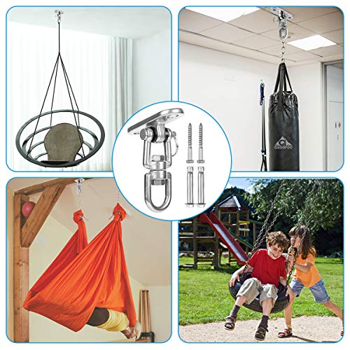 Tarea Pesada Ganchos de Techo, Ganchos de Suspensión Acero Inoxidable Rotación de 360 ° de con 4 Tornillos para Trapecio Yoga Porche Hamaca Silla Cuerda Neumático Pod Columpio de Cama Tarea Pesada Ganchos de Techo, Ganchos de Suspensión Acero Inoxidable Rotación de 360 ° de con 4 Tornillos para Trapecio Yoga Porche Hamaca Silla Cuerda Neumático Pod Columpio de Cama