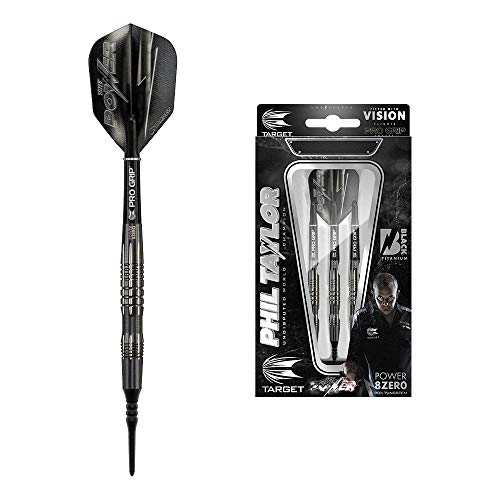 Target Darts Phil Taylor Power 8-Zero Black P8Z3 18G 80% Wolfram Softdarts-Set Dartpfeile Dardos, Negro