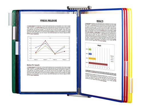 TARIFOLD Es TAA414109 - Expositor de pared A4 para catálogos con 10 fundas PVC, colores surtidos TARIFOLD Es TAA414109 - Expositor de pared A4 para catálogos con 10 fundas PVC, colores surtidos