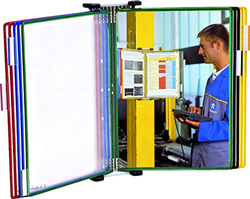 TARIFOLD Es TAA414109 - Expositor de pared A4 para catálogos con 10 fundas PVC, colores surtidos TARIFOLD Es TAA414109 - Expositor de pared A4 para catálogos con 10 fundas PVC, colores surtidos