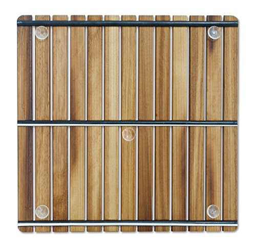 Tarima / Alfombrilla FLEXIBLE para ducha y baño, en madera de teca (50 x 50 cm)