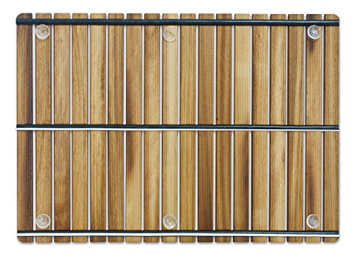 Tarima / Alfombrilla FLEXIBLE para ducha y baño, en madera de teca (50 x 70 cm)