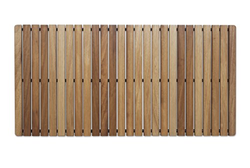 Tarima/Alfombrilla FLEXIBLE para ducha y baño, en madera de teca (50 x 100 cm)