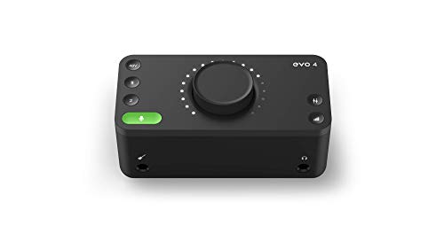 Tarjeta de sonido EVO 4 USB Audio Interface para producción musical (2 entradas / 2 salidas USB audio-interface, alimentación fantasma de 48 voltios, 2 preamplificadores de micrófono, etc.)