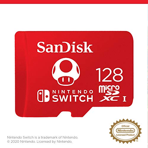 Tarjeta SanDisk microSDXC UHS-I para Nintendo Switch 128GB, Producto con Licencia de Nintendo