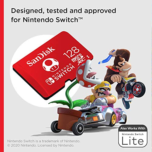 Tarjeta SanDisk microSDXC UHS-I para Nintendo Switch 128GB, Producto con Licencia de Nintendo