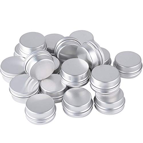 Tarros de Aluminio, 20 Piezas Latas de Aluminio Recipiente Redondo de Aluminio para Almacenar Especias, Dulces, te o Regalos