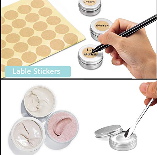 Tarros de Aluminio Vacío, Frasco de Aluminio Plateado, 24 Piezas Frasco para Cosméticos con 3 cucharas de Hierro y Adhesivos, Frasco de Crema Viaje, Bálsamos Labial, Cosméticos, Velas, Loción (Plata) Tarros de Aluminio Vacío, Frasco de Aluminio Plateado, 24 Piezas Frasco para Cosméticos con 3 cucharas de Hierro y Adhesivos, Frasco de Crema Viaje, Bálsamos Labial, Cosméticos, Velas, Loción (Plata)