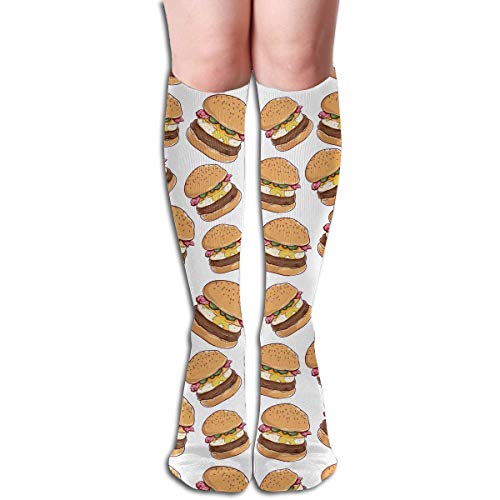 Tasty Burger - Calcetines largos de compresión para fútbol y correr Tasty Burger - Calcetines largos de compresión para fútbol y correr