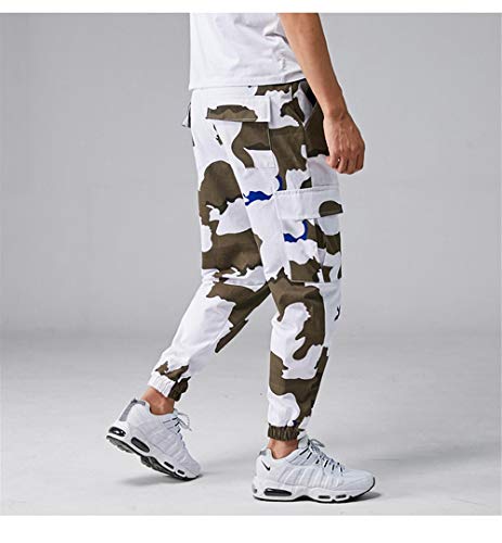 Tasty Life Monos para Hombres, Pantalones para Correr, Efecto De Camuflaje, Tendencia Casual, Pantalones, Ropa De Trabajo Informal, Bolsillos Múltiples, Pantalones Cómodos(XL)