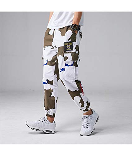 Tasty Life Monos para Hombres, Pantalones para Correr, Efecto De Camuflaje, Tendencia Casual, Pantalones, Ropa De Trabajo Informal, Bolsillos Múltiples, Pantalones Cómodos(XL)