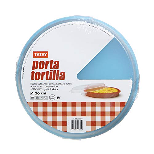 TATAY 1165009 Contenedor para Tortillas Reutilizable, Libre de BPA, Apto para microondas, congelador y lavavajillas, 26 cm de diámetro, 1 Unidad, Colores Surtidos