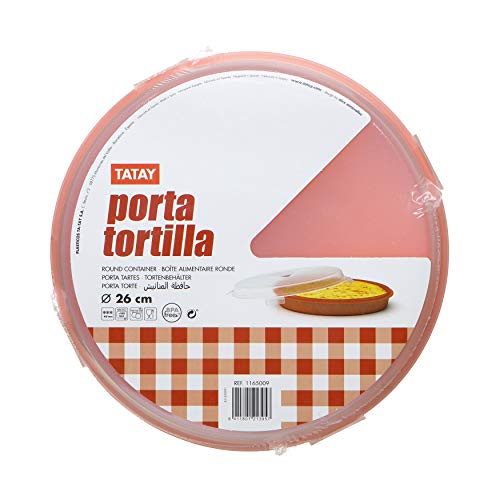 TATAY 1165009 Contenedor para Tortillas Reutilizable, Libre de BPA, Apto para microondas, congelador y lavavajillas, 26 cm de diámetro, 1 Unidad, Colores Surtidos