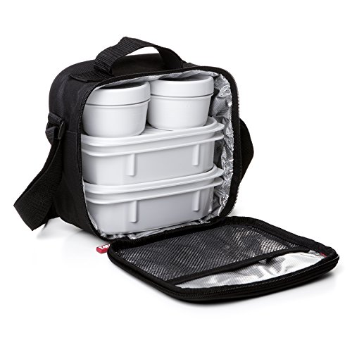 TATAY 1167500 Urban Food Casual - Bolsa térmica porta alimentos con 4 tapers herméticos incluidos, 3 litros de capacidad, Negro, 22.5 x 10 x 22 cm TATAY 1167500 Urban Food Casual - Bolsa térmica porta alimentos con 4 tapers herméticos incluidos, 3 litros de capacidad, Negro, 22.5 x 10 x 22 cm