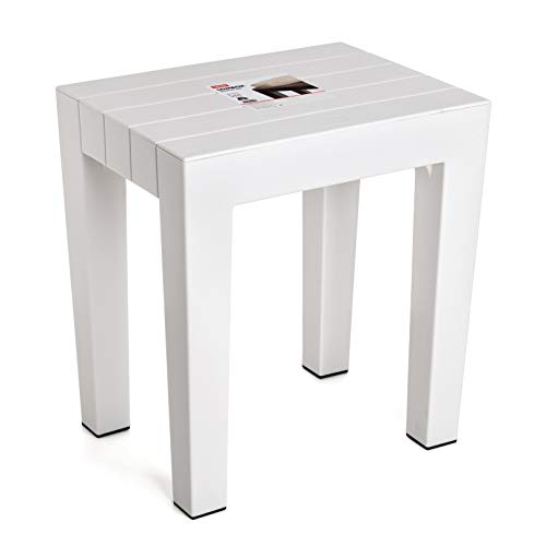 Tatay banqueta Rectangular Fabricada en Polipropileno Texturizado Blanco, con Acabado Efecto Madera. Protección Anti-UVA, Apta para Interior y Exteriores. Medidas 38x29x41m5 cm Tatay banqueta Rectangular Fabricada en Polipropileno Texturizado Blanco, con Acabado Efecto Madera. Protección Anti-UVA, Apta para Interior y Exteriores. Medidas 38x29x41m5 cm