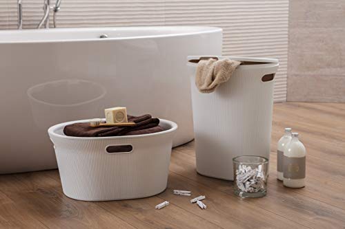 Tatay Baobab - Cesto para la Ropa Sucia con Tapa, 40 l, plástico Polipropileno, Blanco, 41 x 33 x 50 cm Tatay Baobab - Cesto para la Ropa Sucia con Tapa, 40 l, plástico Polipropileno, Blanco, 41 x 33 x 50 cm