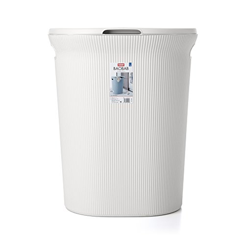 Tatay Baobab - Cesto para la Ropa Sucia con Tapa, 40 l, plástico Polipropileno, Blanco, 41 x 33 x 50 cm Tatay Baobab - Cesto para la Ropa Sucia con Tapa, 40 l, plástico Polipropileno, Blanco, 41 x 33 x 50 cm