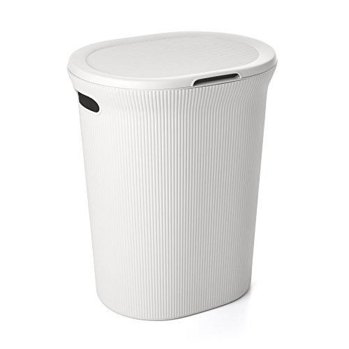Tatay Baobab - Cesto para la Ropa Sucia con Tapa, 40 l, plástico Polipropileno, Blanco, 41 x 33 x 50 cm Tatay Baobab - Cesto para la Ropa Sucia con Tapa, 40 l, plástico Polipropileno, Blanco, 41 x 33 x 50 cm