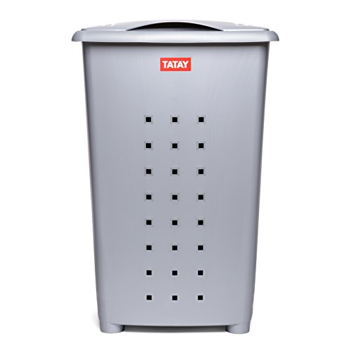 TATAY Millenium Cesto para Ropa Sucia con Tapa, 60 l de Capacidad, Plástico Polipropileno, Gris, 43 x 35,5 x 64 cm TATAY Millenium Cesto para Ropa Sucia con Tapa, 60 l de Capacidad, Plástico Polipropileno, Gris, 43 x 35,5 x 64 cm