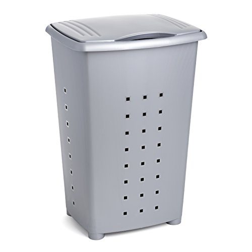 TATAY Millenium Cesto para Ropa Sucia con Tapa, 60 l de Capacidad, Plástico Polipropileno, Gris, 43 x 35,5 x 64 cm TATAY Millenium Cesto para Ropa Sucia con Tapa, 60 l de Capacidad, Plástico Polipropileno, Gris, 43 x 35,5 x 64 cm