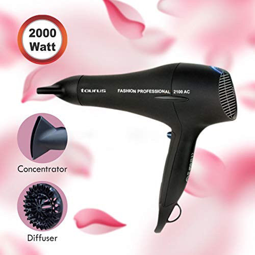 Taurus Fashion Professional 2100 - Secador de pelo (2000 W, 2 velocidades y 3 temperaturas) Pasa el ratón por encima de la imagen para ampliarla