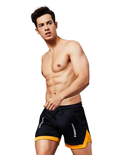 TAUWELL Pantalones cortos de entrenamiento para hombre - negro - Large TAUWELL Pantalones cortos de entrenamiento para hombre - negro - Large