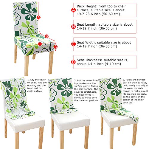 Tavie Fundas Sillas de Comedor Ajustables para Silla Respaldo Alto Juego de 4 Estampado de Flor Marrón Oscuro Elásticas Protector Cubierta Spandex Fiesta Hotel Boda