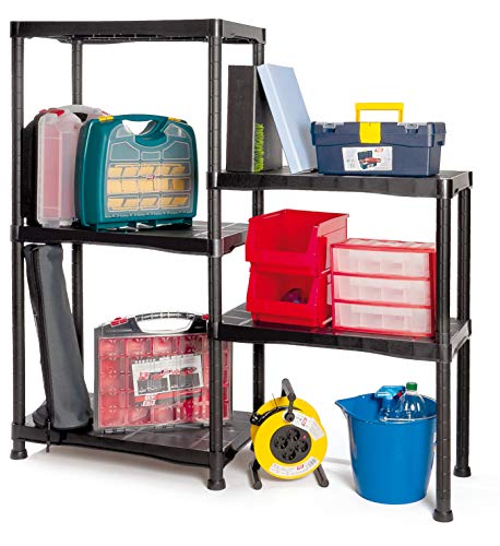 Tayg Kit estantería plástico 945, negro, 900 x 400 x 1800 mm Tayg Kit estantería plástico 945, negro, 900 x 400 x 1800 mm