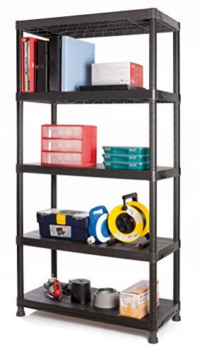 Tayg Kit estantería plástico 945, negro, 900 x 400 x 1800 mm Tayg Kit estantería plástico 945, negro, 900 x 400 x 1800 mm