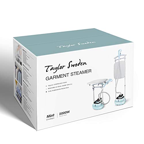 Taylor Swoden Mint – Centro de planchado de vapor vertical para ropa, 2000 W, calentado rápido y depósito de gran capacidad. Incluye accesorios incluidos para facilitar el planchado