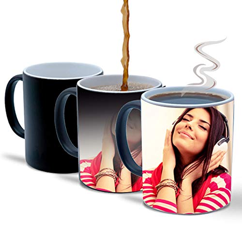 Taza mágica Personalizada con Fotos y Texto | Taza de cerámica Que Muestra tu Foto o diseño Cuando se Caliente Taza mágica Personalizada con Fotos y Texto | Taza de cerámica Que Muestra tu Foto o diseño Cuando se Caliente