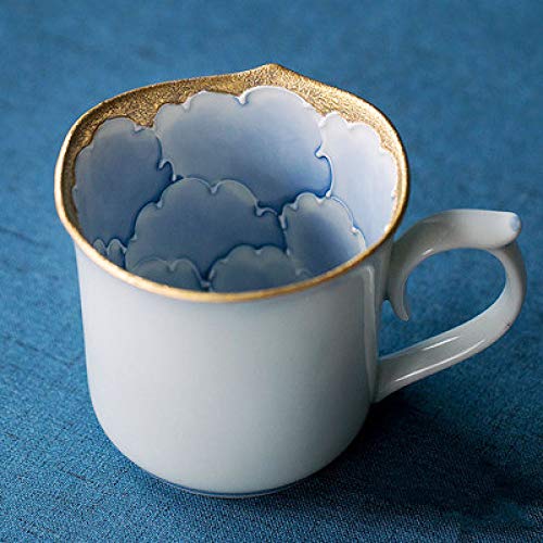 Taza Taza Lujosa cafetería Hotel Unisex 2 Colores Opcionales   Pintado a Mano Creativo Peonía Dorada Exquisita Flor Interior Taza Taza de Agua Taza Pareja Azul 280ml