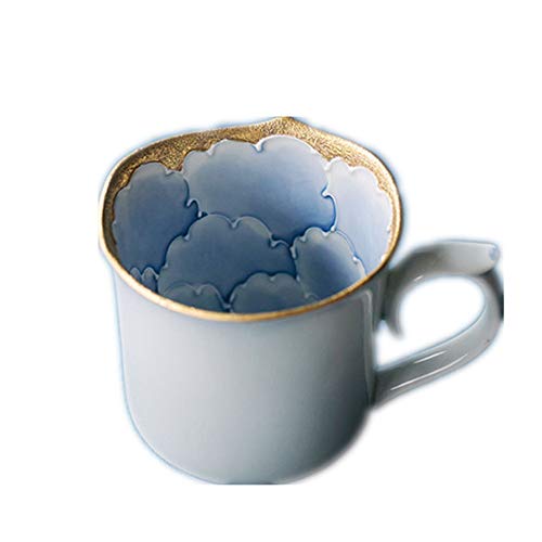 Taza Taza Lujosa cafetería Hotel Unisex 2 Colores Opcionales   Pintado a Mano Creativo Peonía Dorada Exquisita Flor Interior Taza Taza de Agua Taza Pareja Azul 280ml