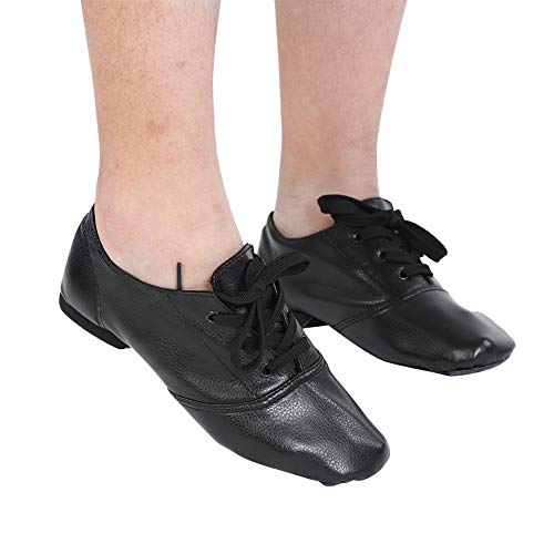 Tbest Zapatos de Baile de Jazz, 1 Par Zapatos de Jazz de Cuero de PU Zapatos de Baile Modernos Zapatos de Danza Cómodos de Suela Dividida de Jazz Practica Ropa de Baile para Niños Adultos(32)