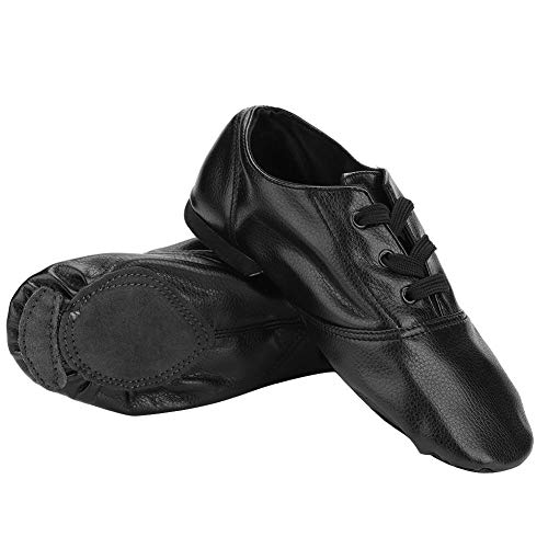 Tbest Zapatos de Baile de Jazz, 1 Par Zapatos de Jazz de Cuero de PU Zapatos de Baile Modernos Zapatos de Danza Cómodos de Suela Dividida de Jazz Practica Ropa de Baile para Niños Adultos(32)