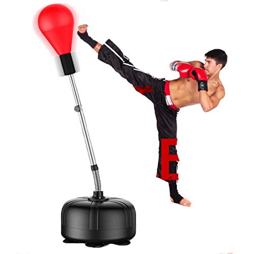 TBhealth Reflex Bolsa con Patas Boxing Saco de Velocidad, Altura Ajustable para Adultos y Niños, Boxing Punching Ball,Rojo