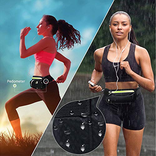 Tcare 1 Unids Cintura Correr Bolsa con Deportes Botella de Agua Holder Hombres Mujeres Correa Cinturón Bolsa Impermeable Paquete Gimnasio Fitness Run Bolsa (Negro)