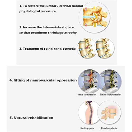 TcooLPE Cama de tracción eficiente Espondilosis Cervical Terapia de Dolor Lumbar Dispositivo de Masaje de Estiramiento Corporal para Lumbago Dolor Lumbar Dispositivo de tracción Lumbar para Cama