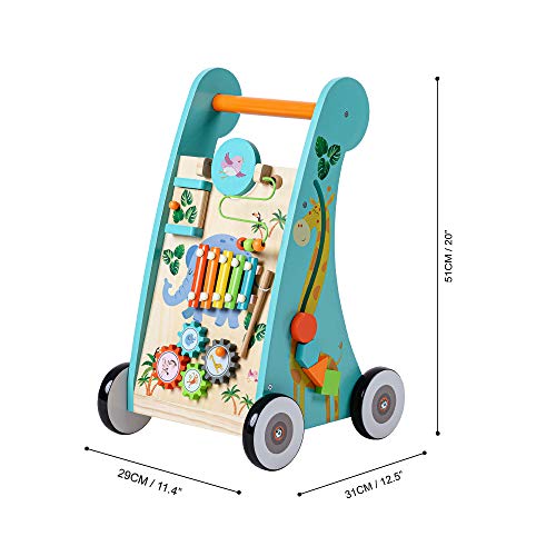 Teamson Kids Preescolar Andador de Actividades de Madera Juego Multifuncional Juguete Educativo para Caminar, Musical, Habilidades motoras (PS-T0008)