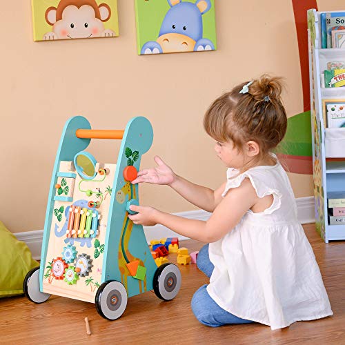 Teamson Kids Preescolar Andador de Actividades de Madera Juego Multifuncional Juguete Educativo para Caminar, Musical, Habilidades motoras (PS-T0008)