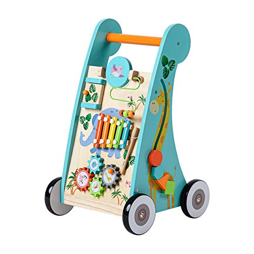 Teamson Kids Preescolar Andador de Actividades de Madera Juego Multifuncional Juguete Educativo para Caminar, Musical, Habilidades motoras (PS-T0008)