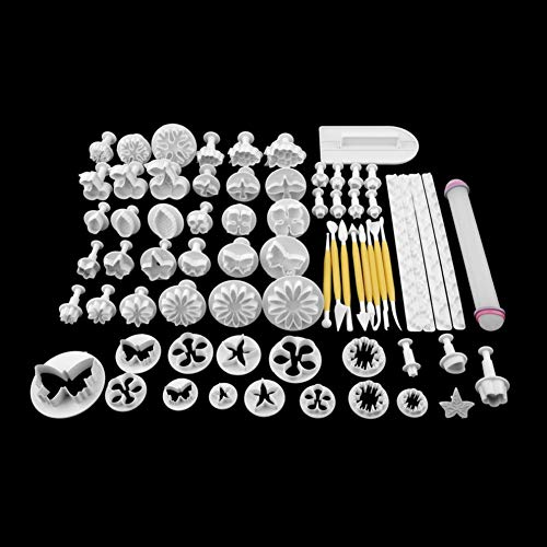 Tebery 21 juegos/68 piezas Kit de herramientas para decoración de pasteles, herramientas de modelado caseras para fondant Cake Cookie Cutter Moldes de azúcar decoración de glaseado Tebery 21 juegos/68 piezas Kit de herramientas para decoración de pasteles, herramientas de modelado caseras para fondant Cake Cookie Cutter Moldes de azúcar decoración de glaseado