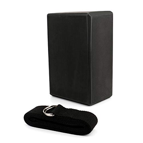 Tebery Yoga Block 2 Piezas Bloque de Espuma EVA de Alta Densidad con Correa de Yoga con Anillo en D de Metal Tebery Yoga Block 2 Piezas Bloque de Espuma EVA de Alta Densidad con Correa de Yoga con Anillo en D de Metal