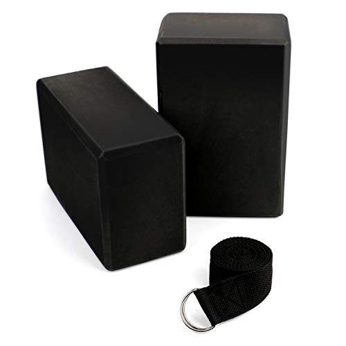 Tebery Yoga Block 2 Piezas Bloque de Espuma EVA de Alta Densidad con Correa de Yoga con Anillo en D de Metal Tebery Yoga Block 2 Piezas Bloque de Espuma EVA de Alta Densidad con Correa de Yoga con Anillo en D de Metal